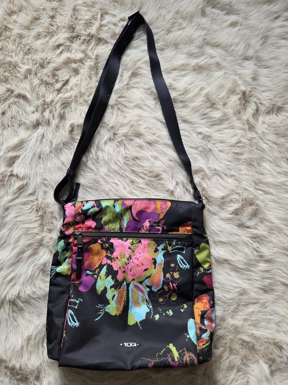 Tumi Black Floral Crossbody Bag